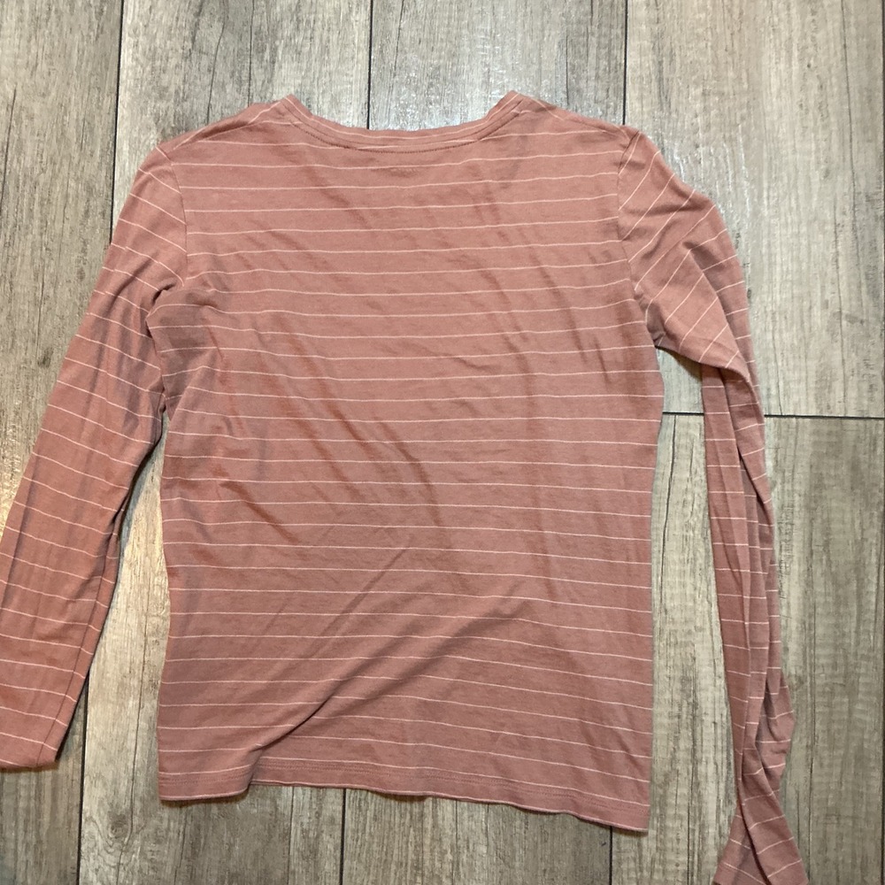Vince Pink 100% Cotton Long Sleeve Striped‎ Crew Neck Top XS - Picture 4 of 4
